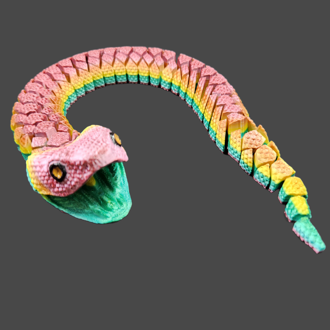 Rainbow Bush Viper Snake - 3D Printed & Hand Painted | Thermal ...